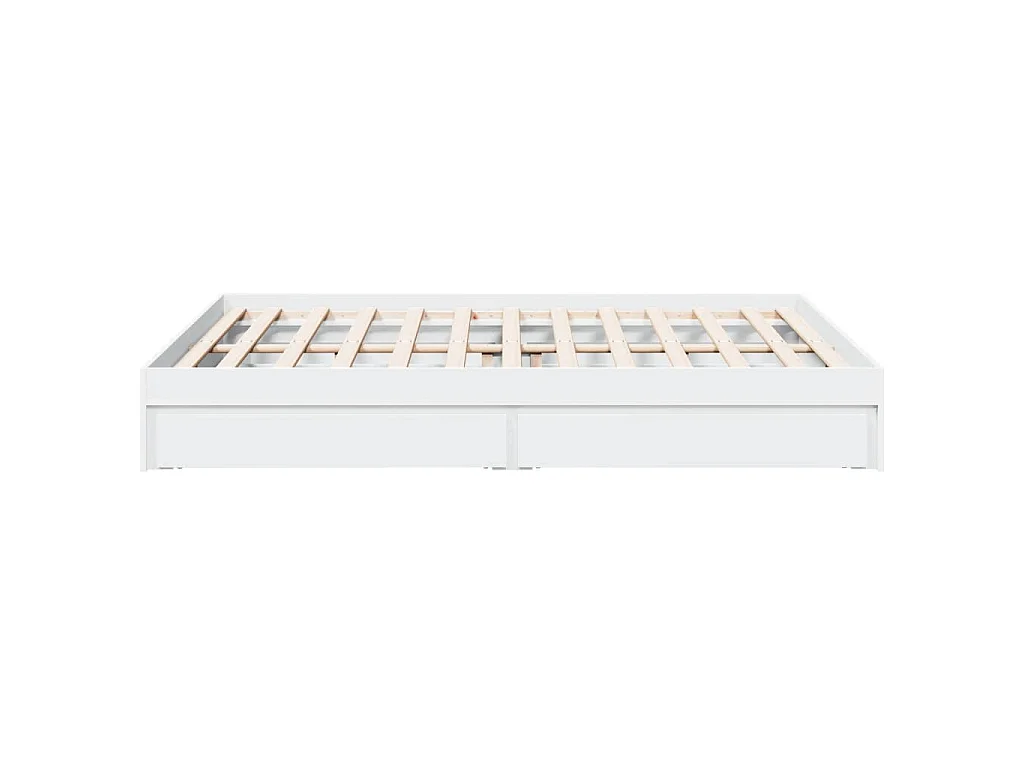 Cadre de lit avec tiroirs sans matelas blanc 160x200 cm