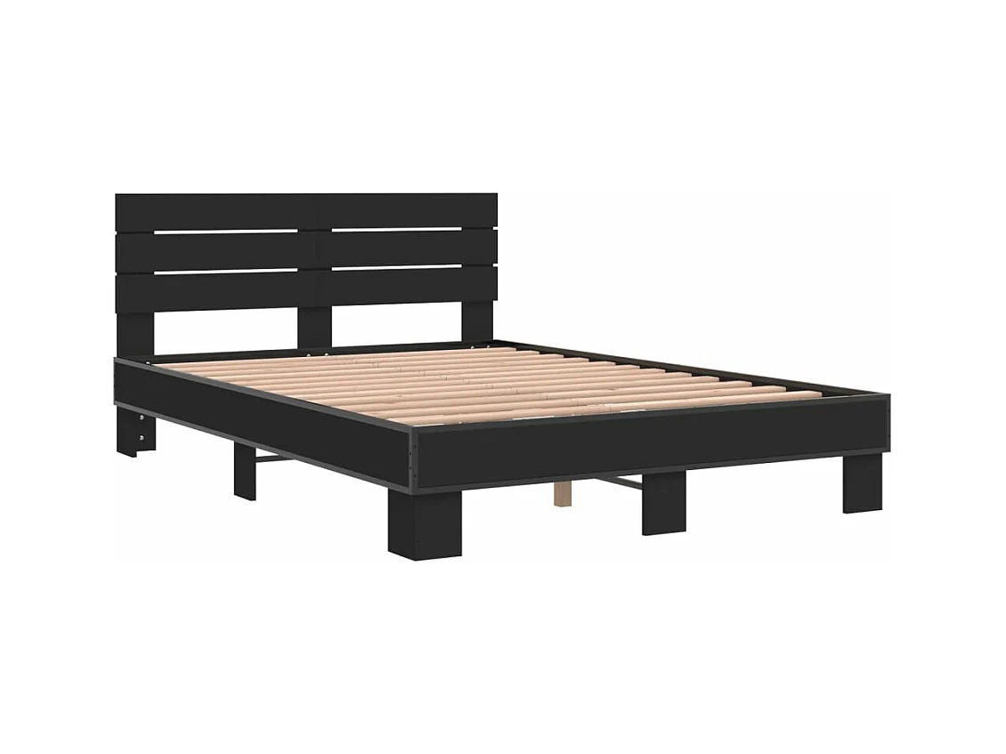Cadre de lit sans matelas noir 135x190 cm