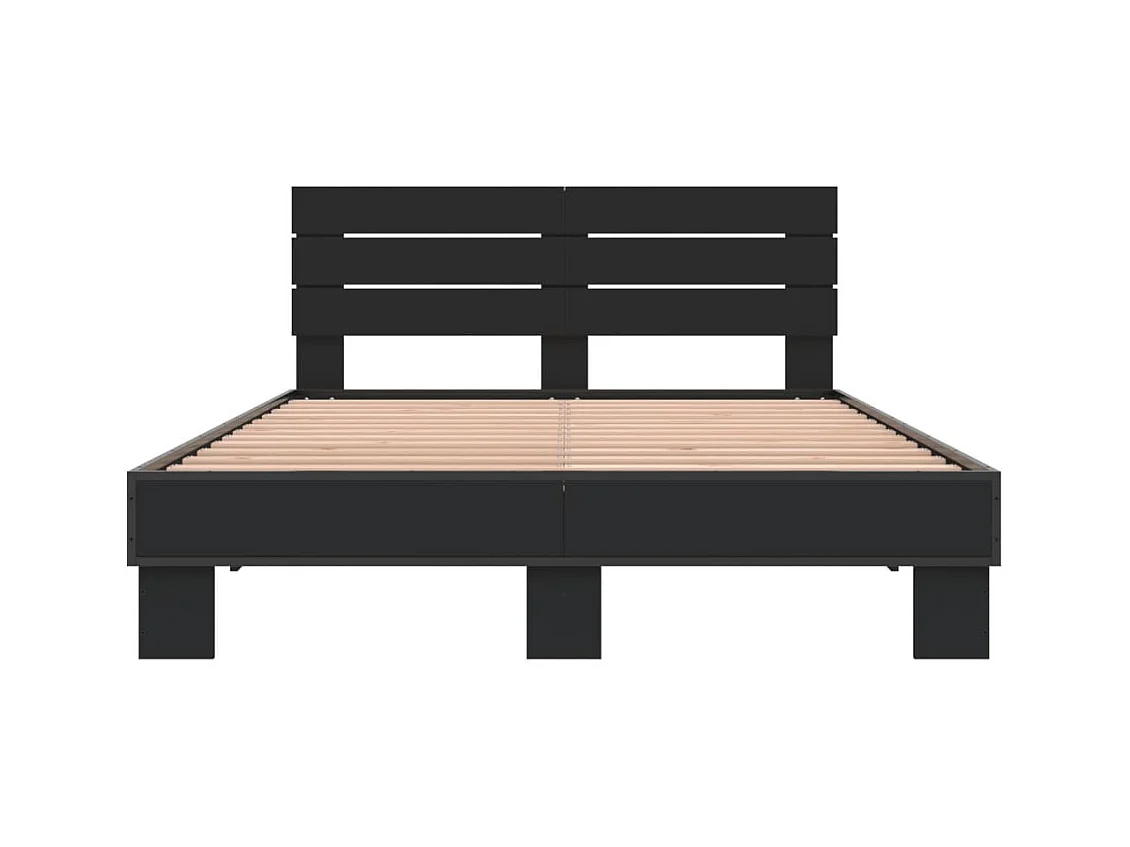 Cadre de lit sans matelas noir 135x190 cm