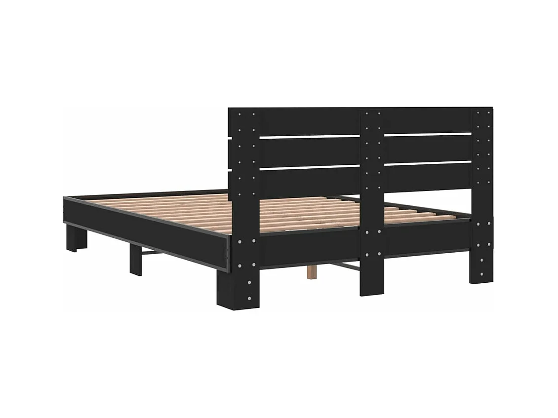 Cadre de lit sans matelas noir 135x190 cm
