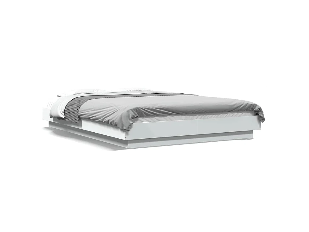 Cadre de lit avec lumières LED sans matelas blanc 120x200 cm
