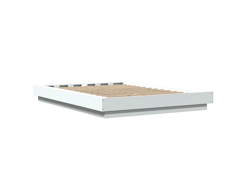 Cadre de lit avec lumières LED sans matelas blanc 120x200 cm
