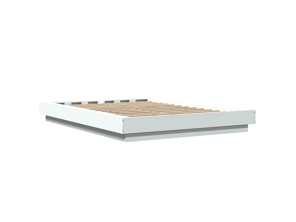 Bedframe met LED-verlichting bewerkt hout wit 120x200 cm