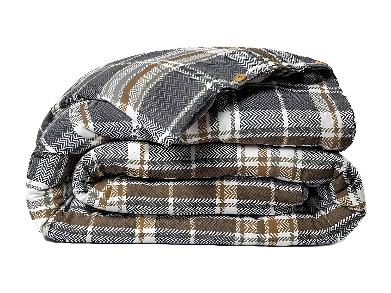 WILLIAM - Housse de Couette 260x240cm Flanelle de Coton Motif à Carreaux