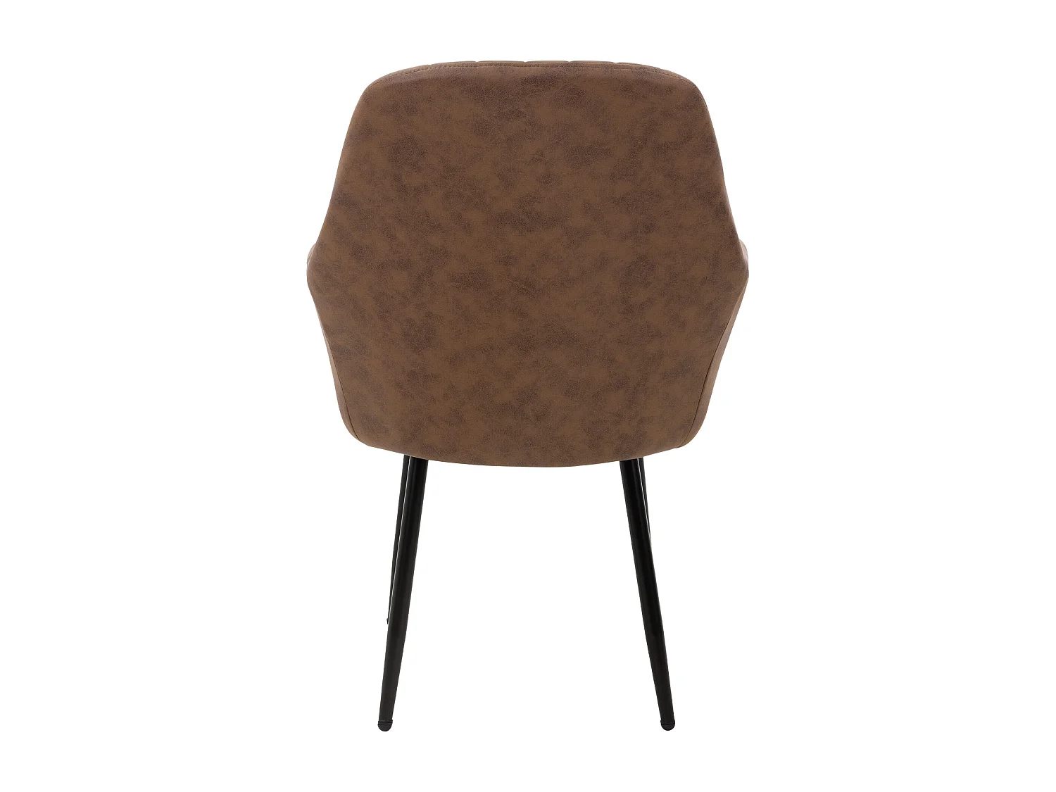 Lot de 4 chaises salle à manger embourrée marron avec accoudoirs en simili