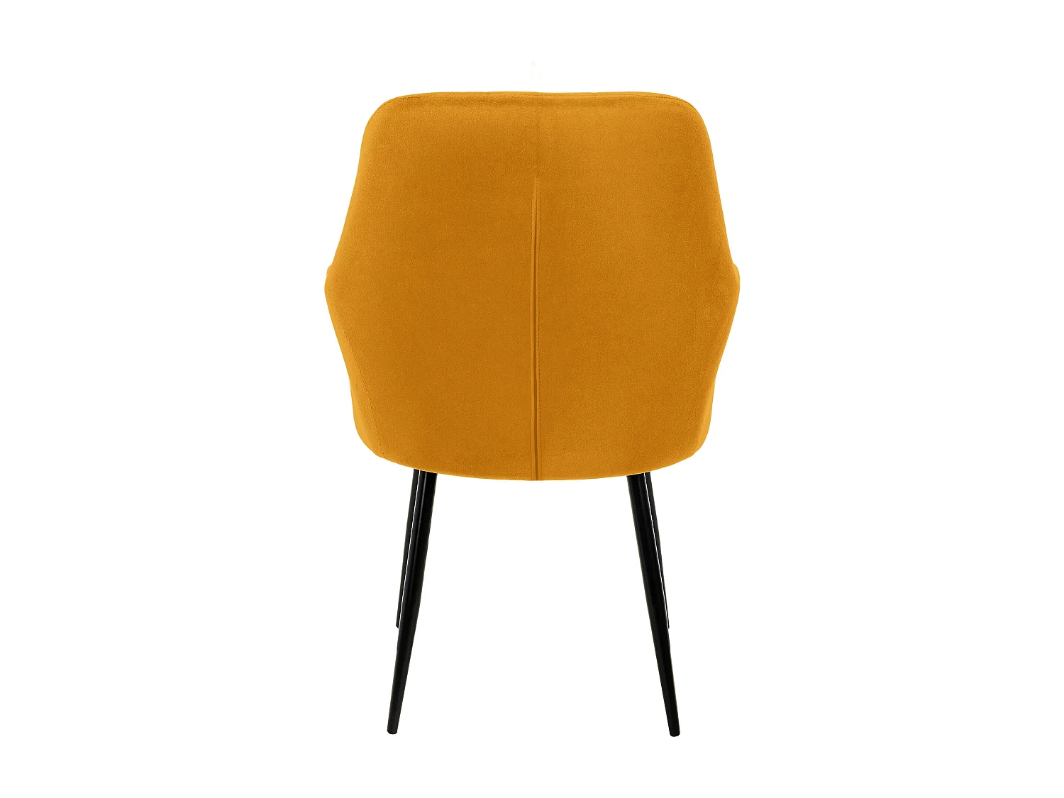 Lot de 6 chaise de salle à manger fauteuil moutarde en velours pieds métalliques