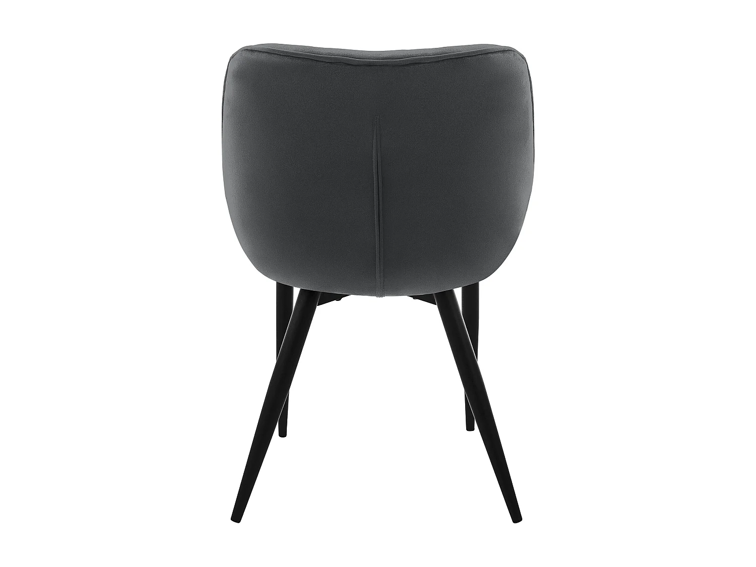 Lot de 6 chaises de salle à manger assise anthracite en velours pieds métal noir