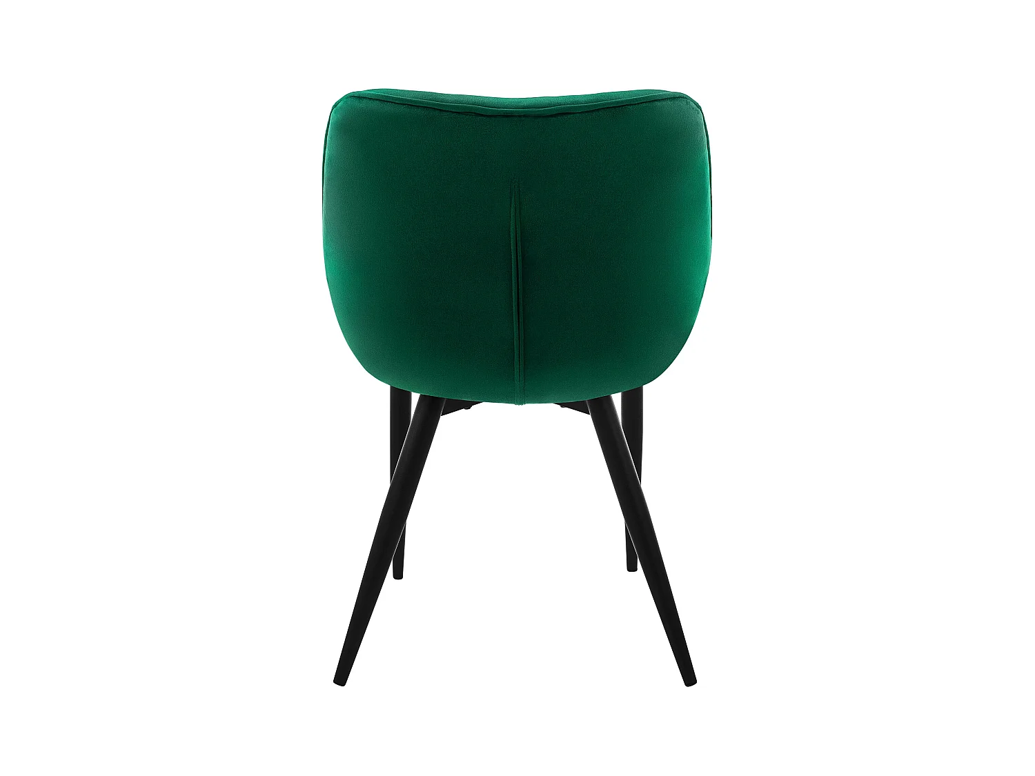 Lot de 8 chaises de salle à manger assise vert foncé en velours pieds métal noir