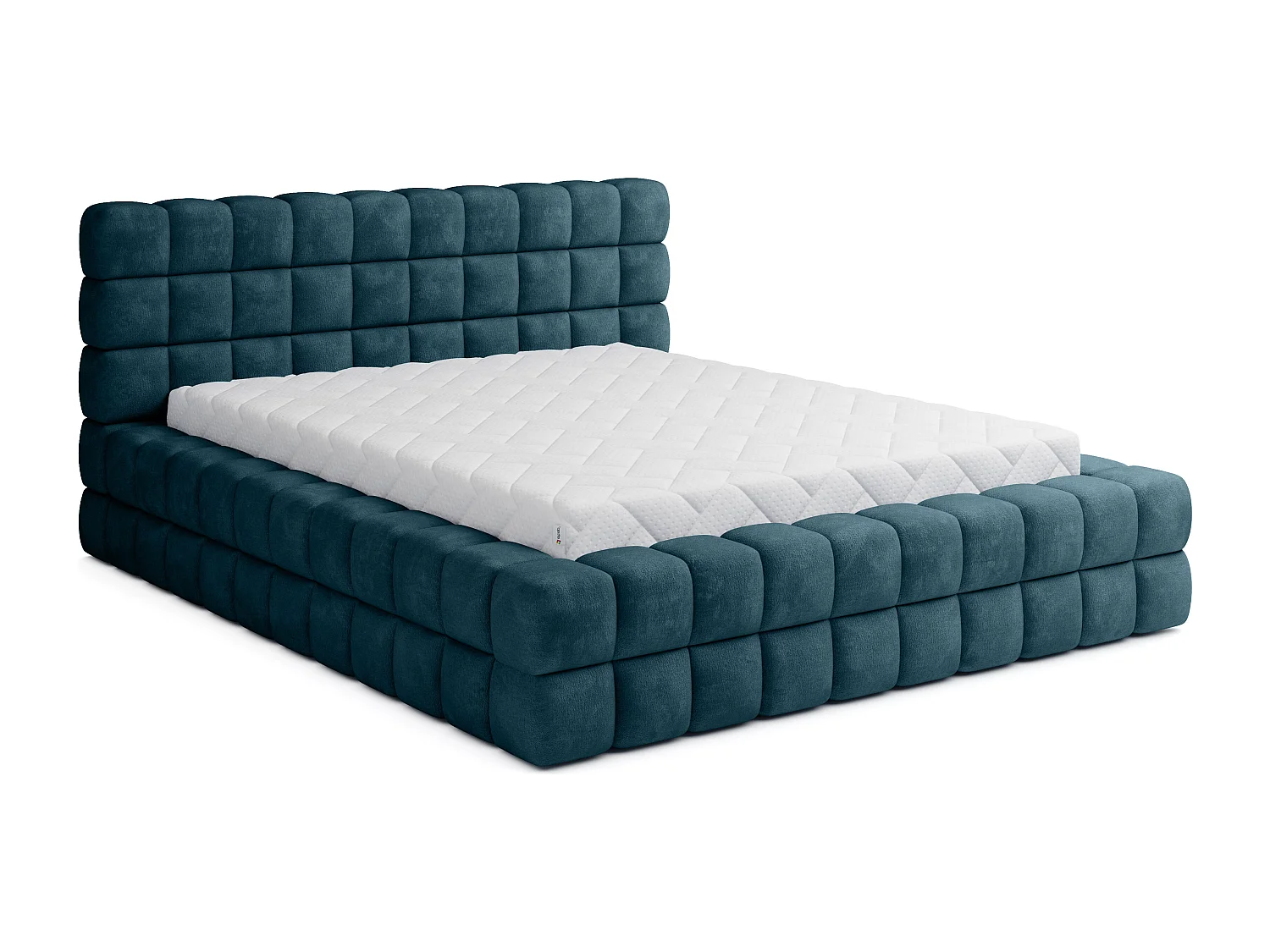 Letto Dario S (140x200)/Tessuto/Blu