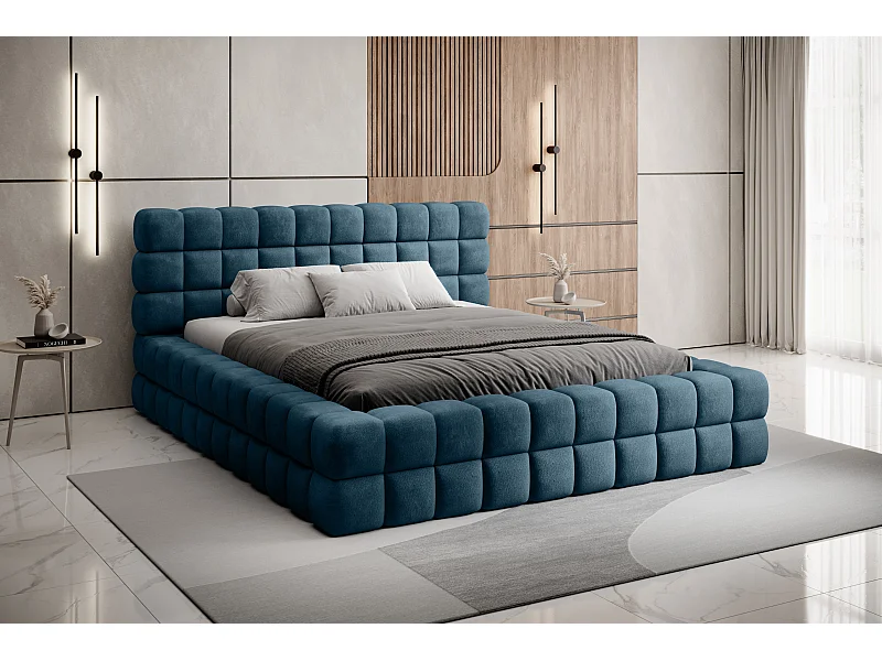 Bett Dario S (140x200)/Stoffbezug/Blau