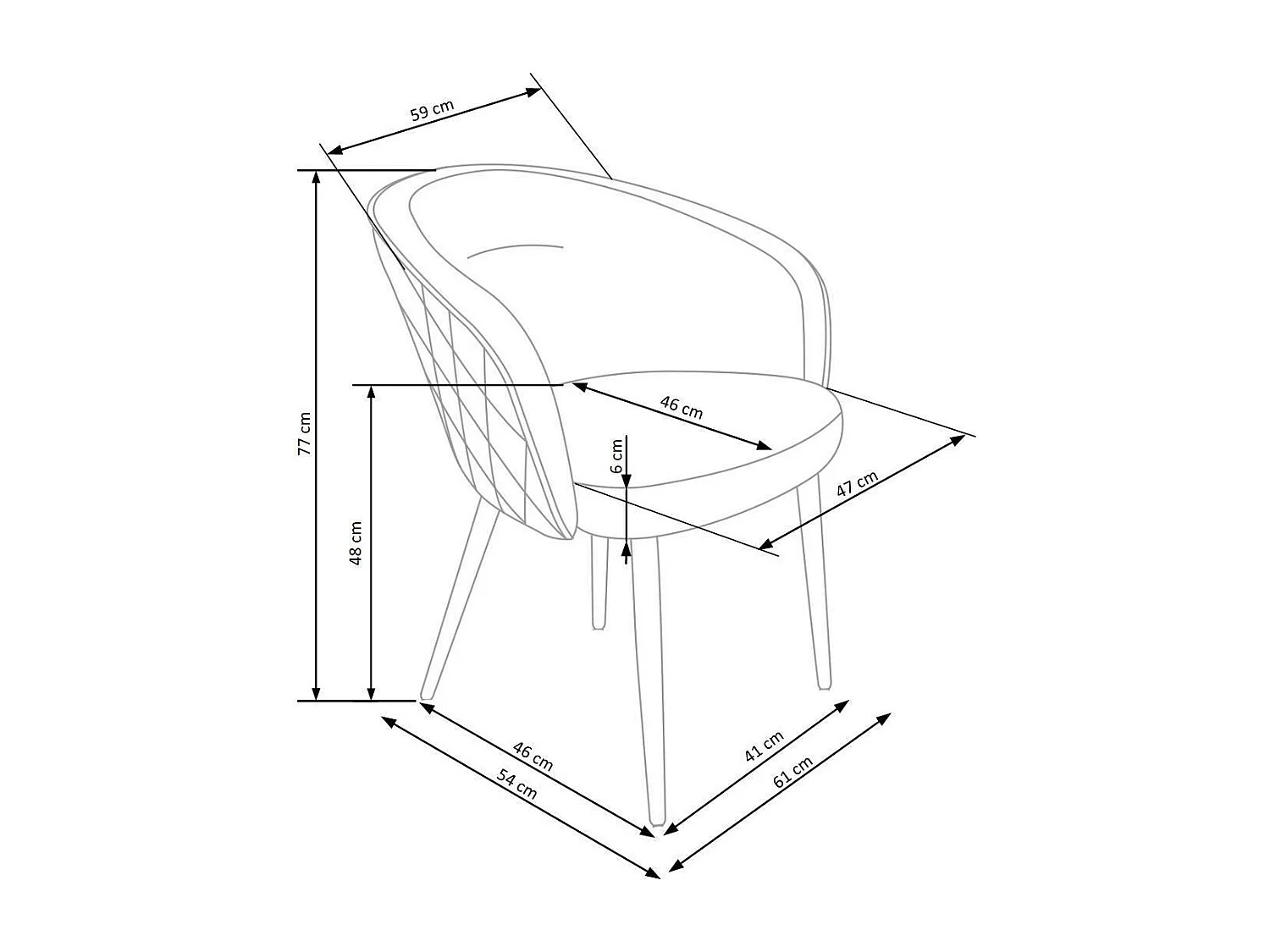 Chaise K430/Tissu/Bleu