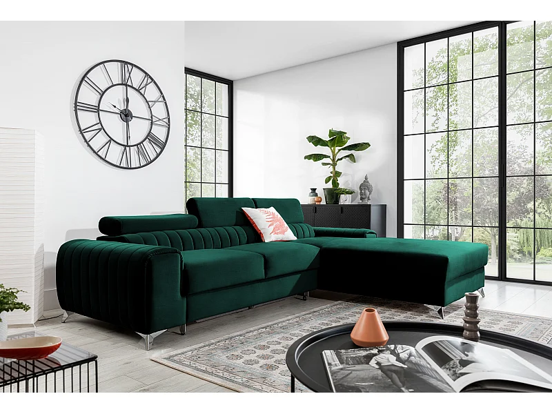 Canapé Corner Futura R/Tissu/Vert