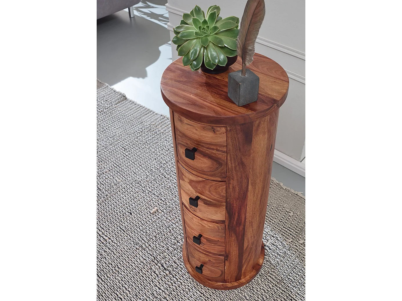 avec tiroirs Buffet Armoire latérale en bois massif Sheesham