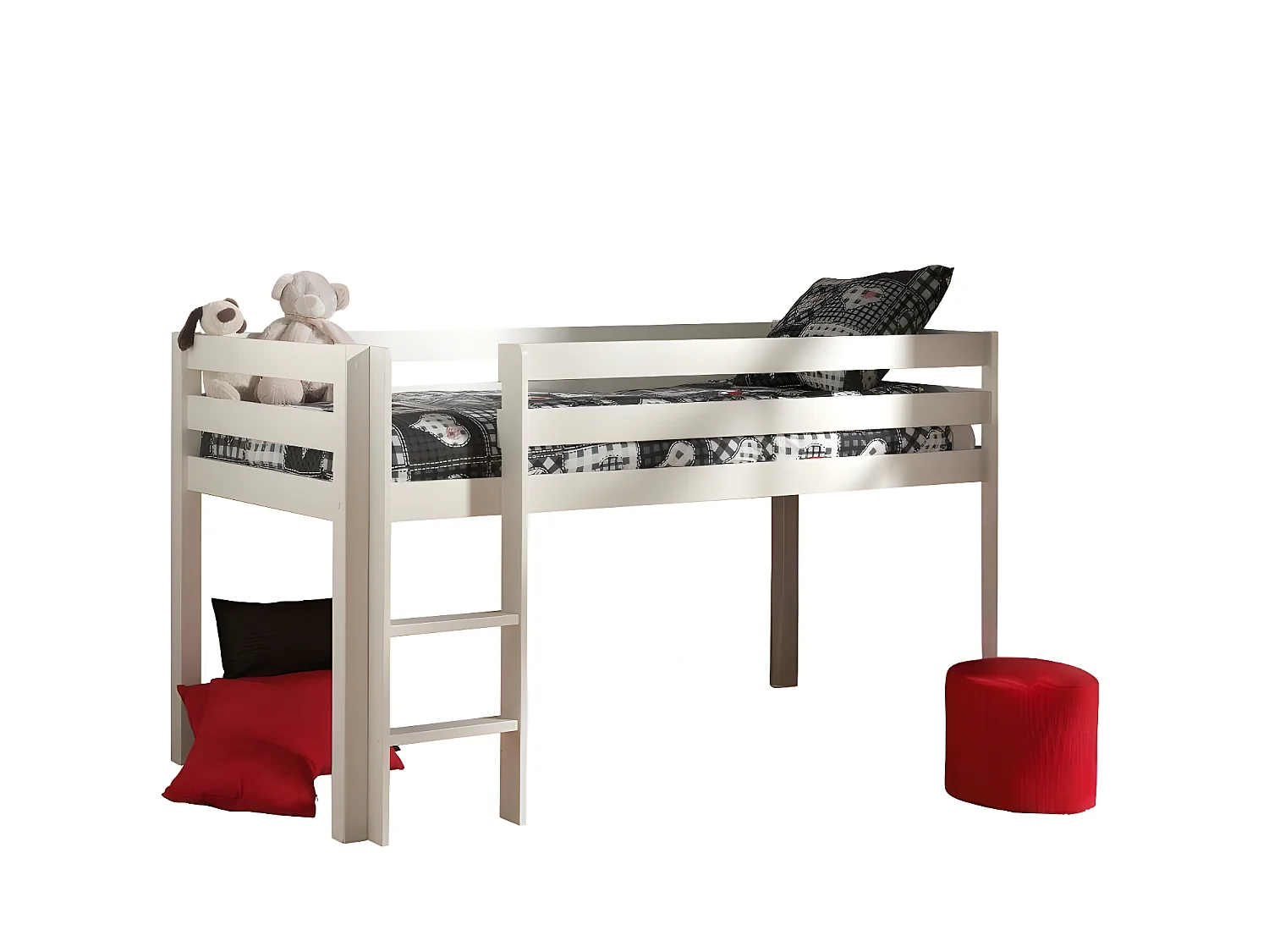 Letto A Soppalco PINO LB005 105x210x114 Bianco