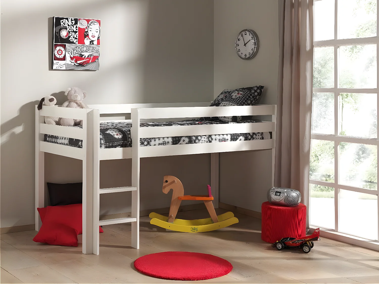 Letto A Soppalco PINO LB005 105x210x114 Bianco