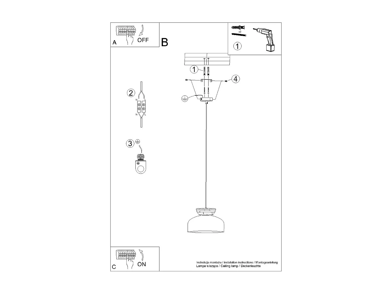 Lampa wisząca MARION czarna