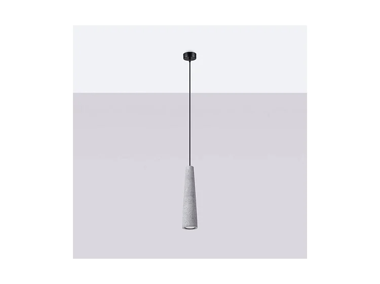 Plafonnier Electra Industriel En Béton - 1 Sources Lumineuses - L.8 X H.125 Cm - Gris