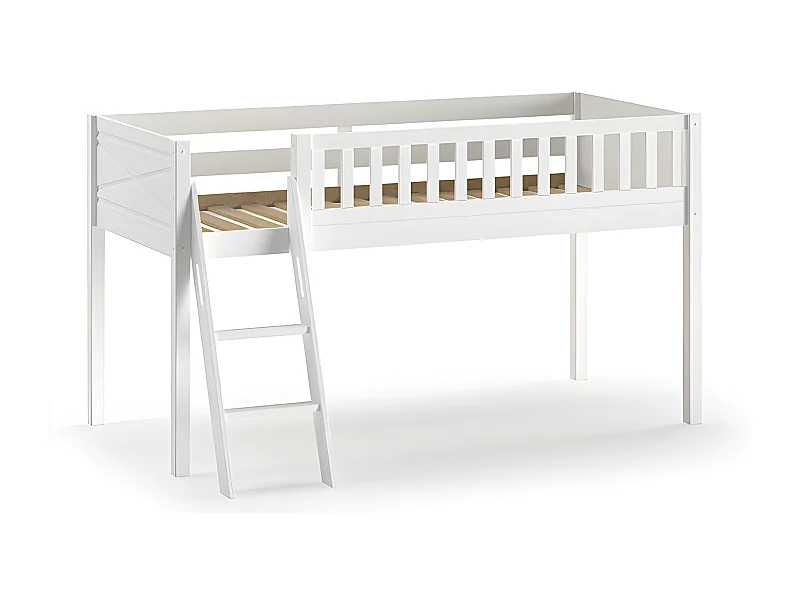 Lit Mezzanine SCOTT LB005 135x208x114 Blanc