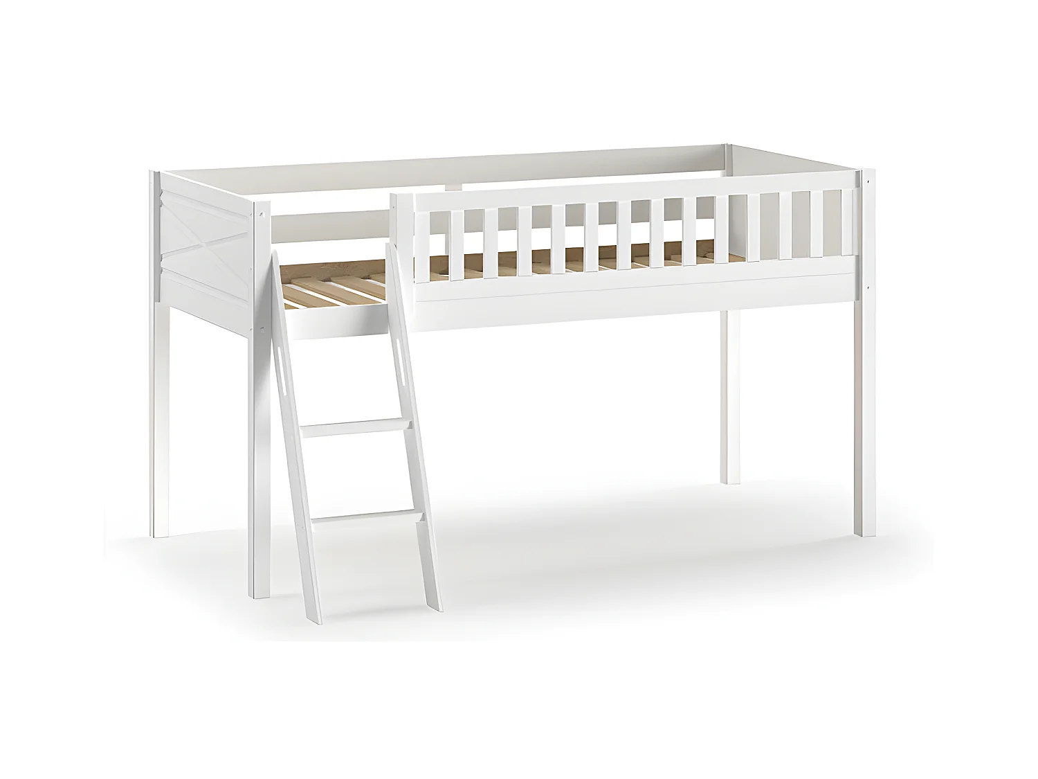 Lit Mezzanine SCOTT LB005 135x208x114 Blanc