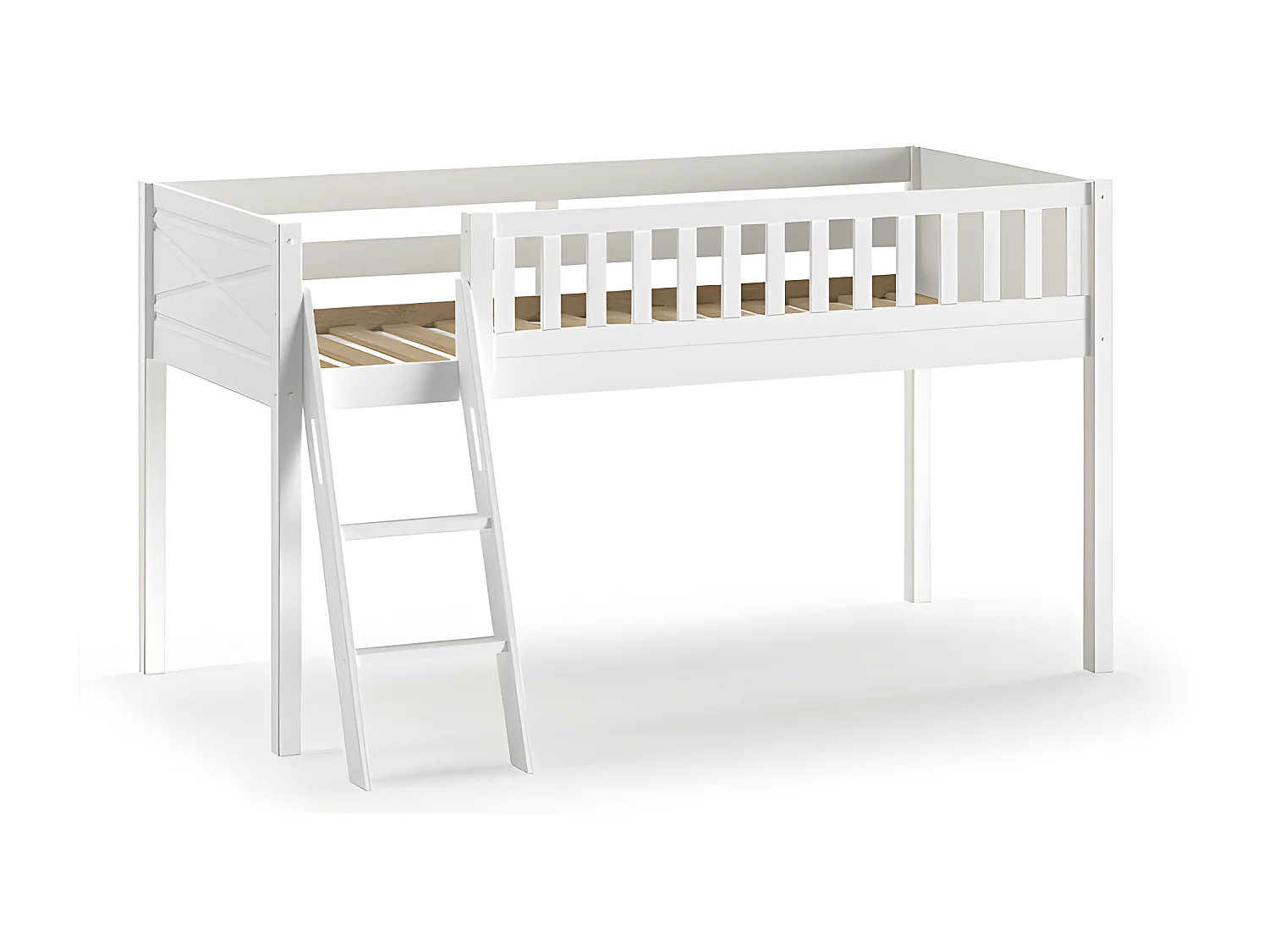 Lit Mezzanine SCOTT LB005 135x208x114 Blanc