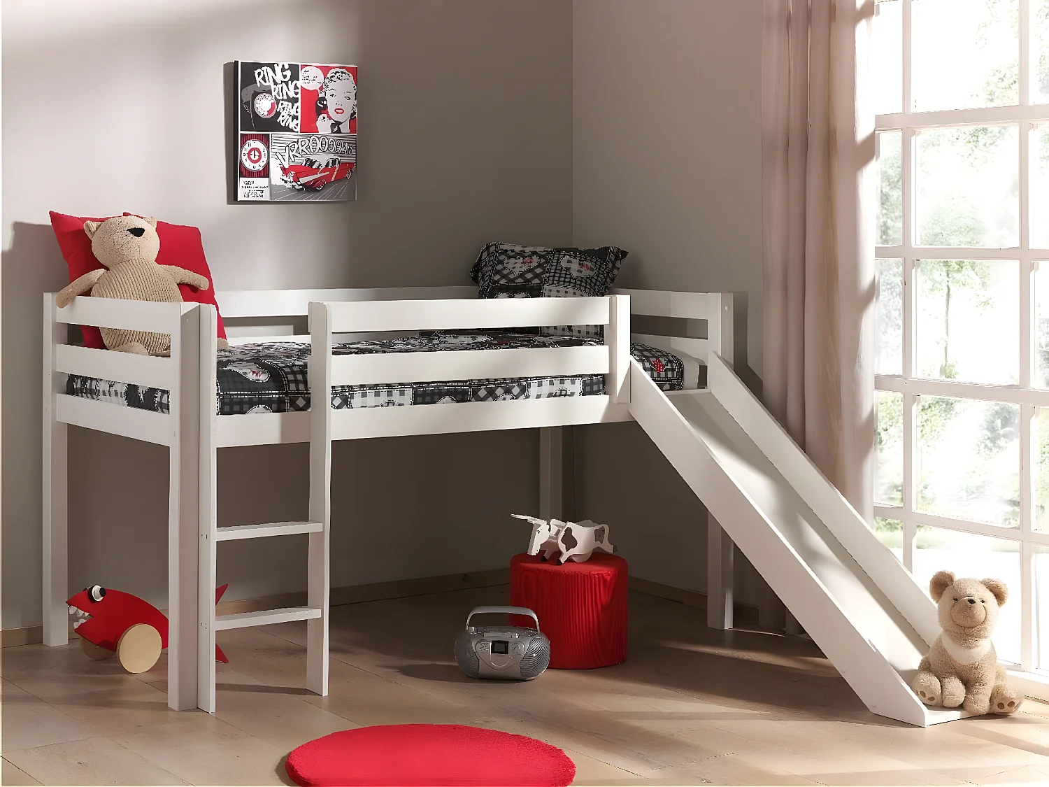 Letto A Soppalco PINO LB005 217x209x114 Bianco