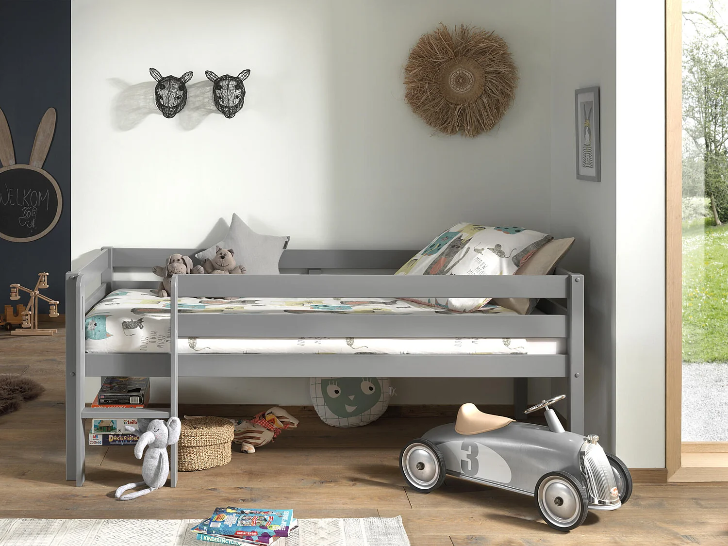 Letto A Soppalco PINO LB005 105x208x83 Grigio