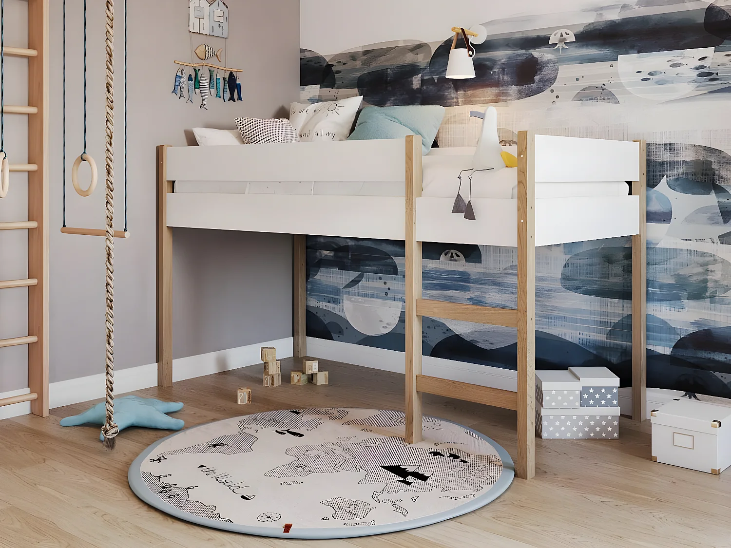 Cama loft GROTT LB005 90x200 cm Branco