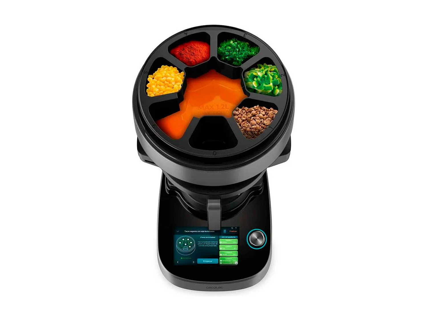 Cecotec Robô de cozinha multifunções com distribuidor de alimentos.