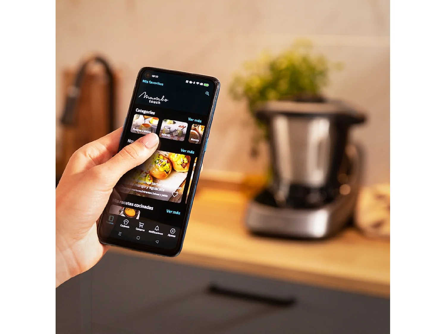 Robot de cocina Cecotec Mambo 11090 Habana 1600W 3,3L 37 funciones control WiFi inox