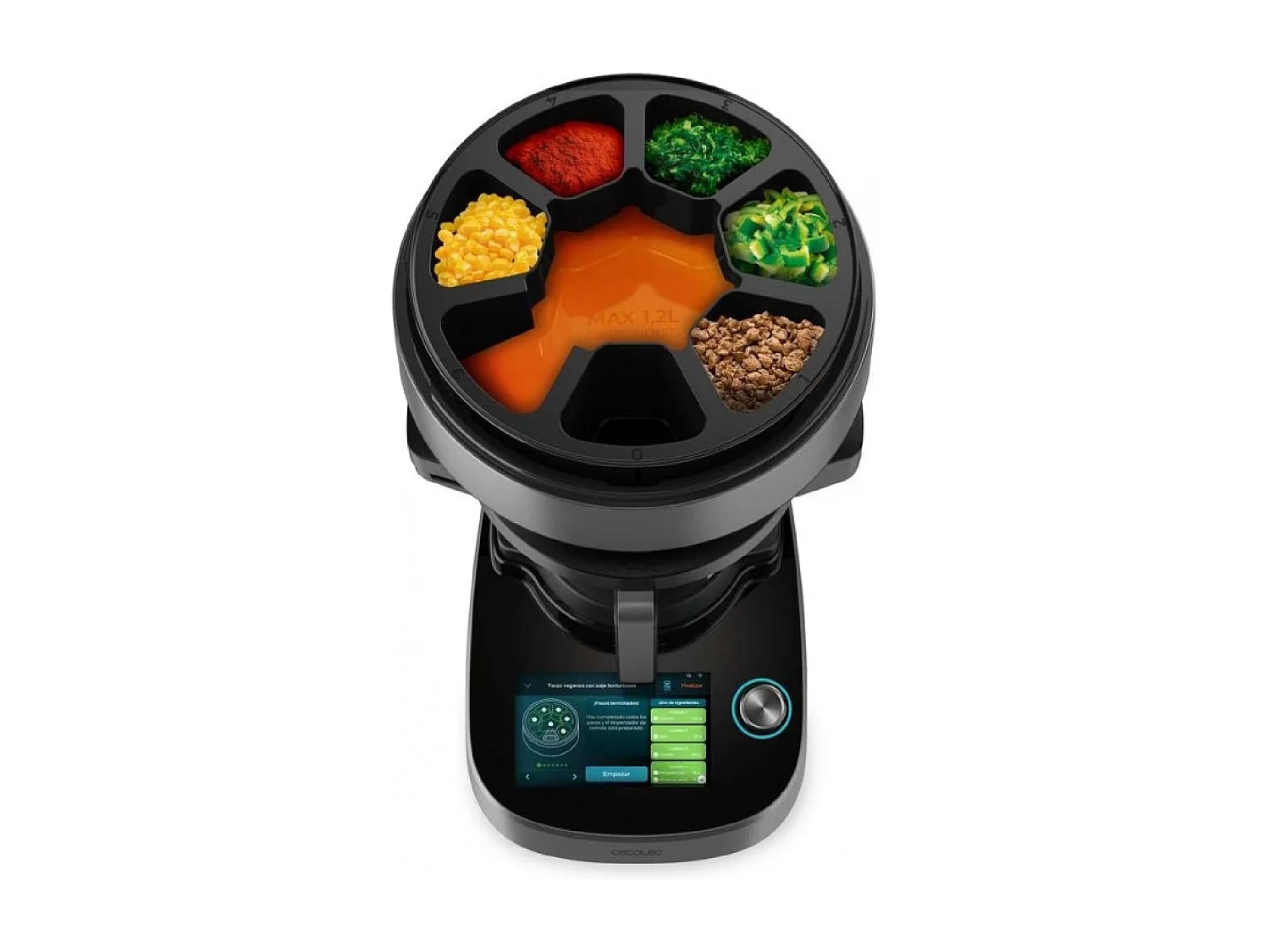 Cecotec Robô de cozinha multifunções com distribuidor de alimentos.