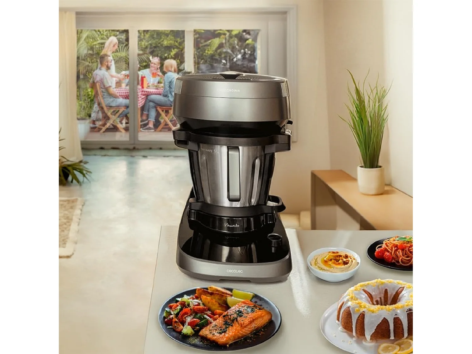 Cecotec Robô de cozinha multifunções com distribuidor de alimentos.