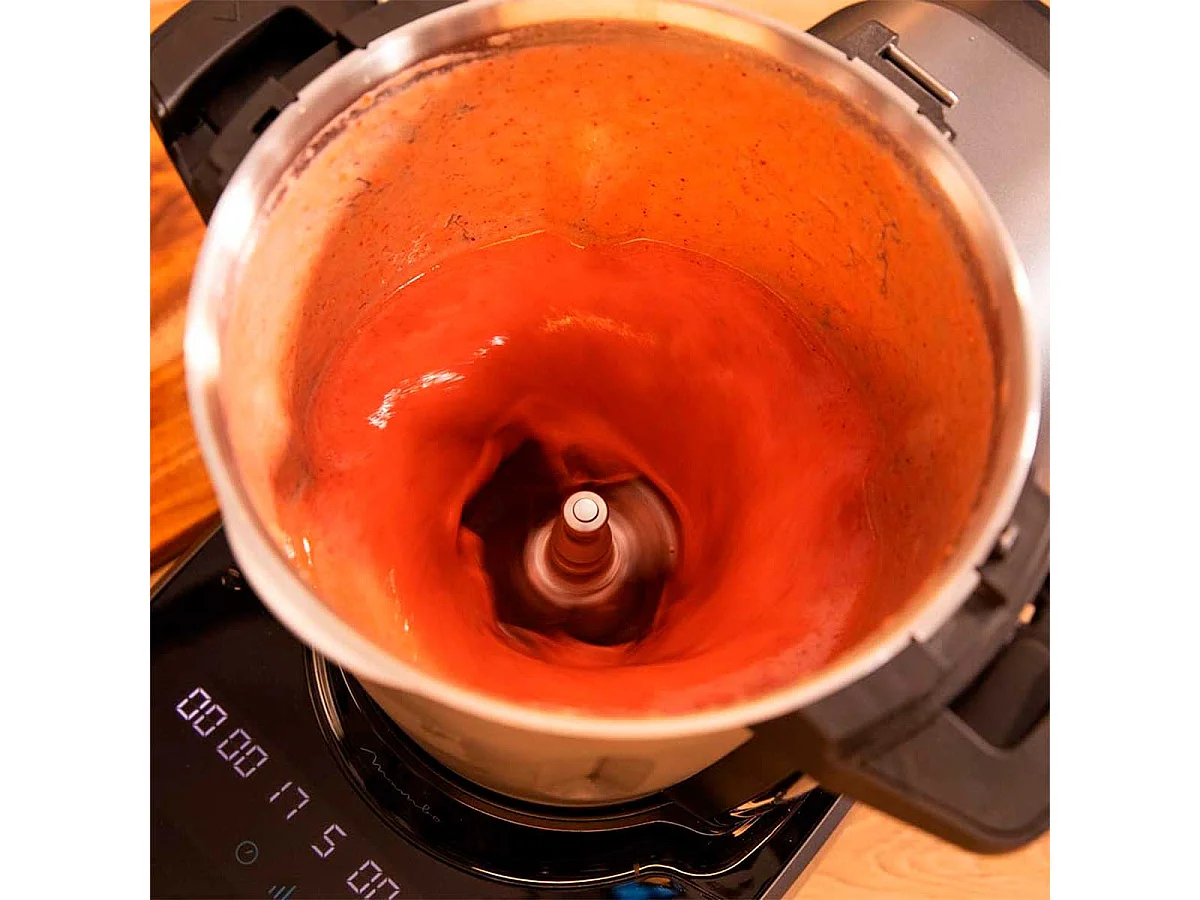 Cecotec Robô de cozinha com 37 funções, APP, balança e jarro de aço inoxidável apta para máquina da louça.
