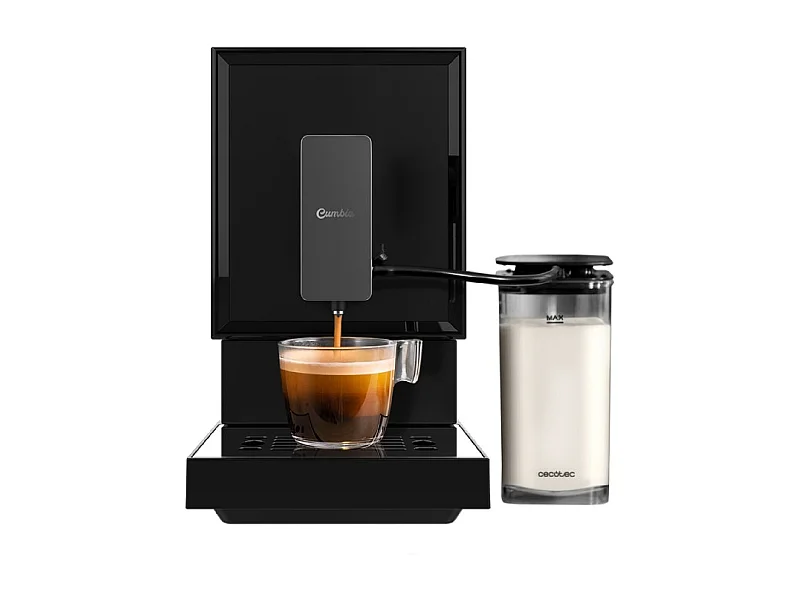 Cecotec Máquina de café megautomática com ecrã táctil, tecnologia ForceAroma de 19 bares e doseador de leite.