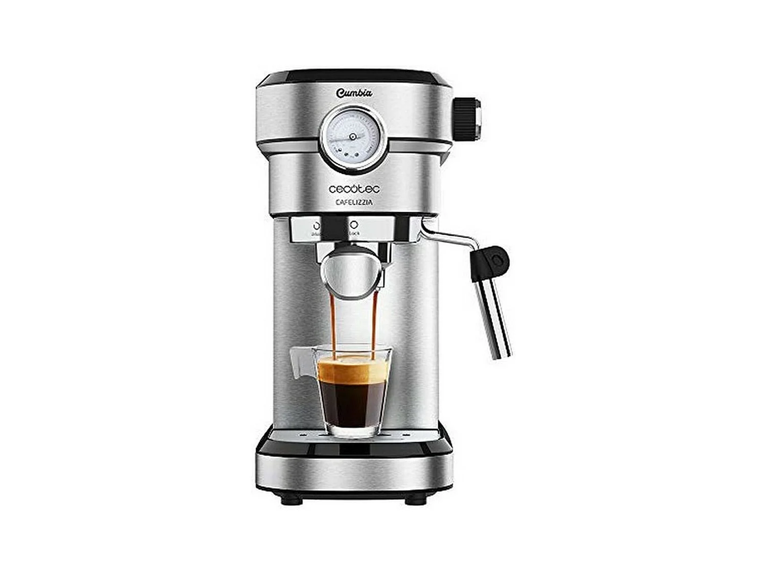 Cecotec Máquina de café expresso com 20 bares, thermoblock, manómetro e vaporizador.