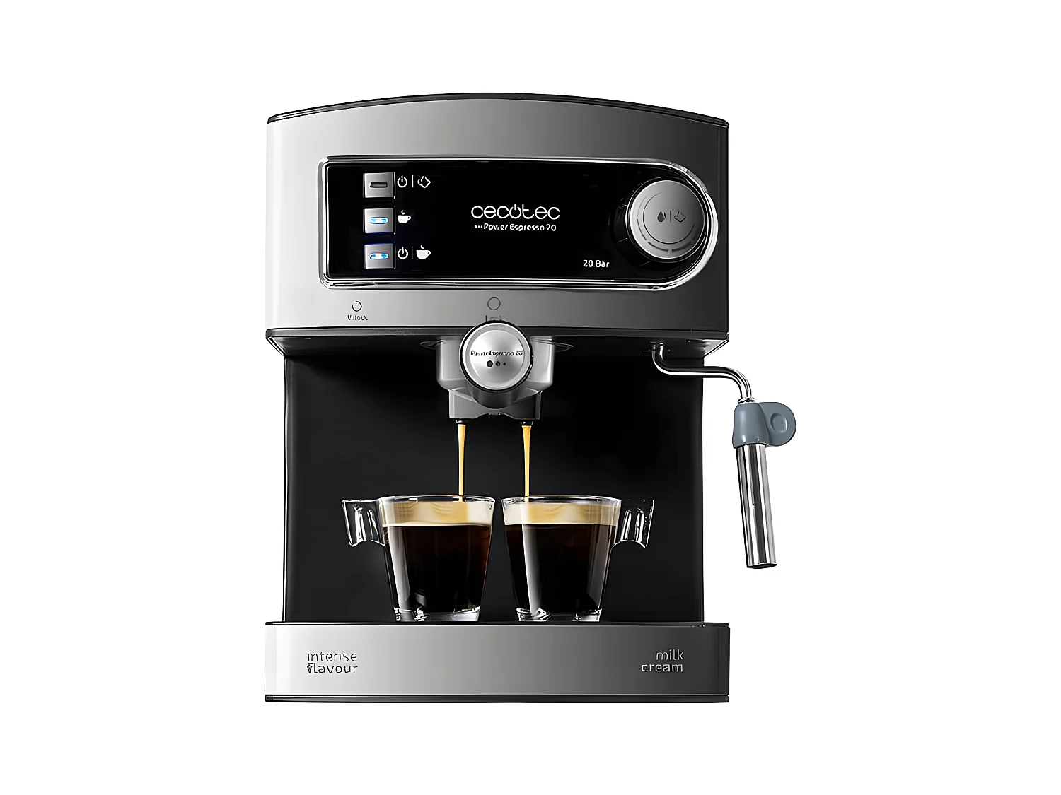 Cecotec Máquina de café para café expresso e cappuccino, 20 bares e vaporizador orientável.