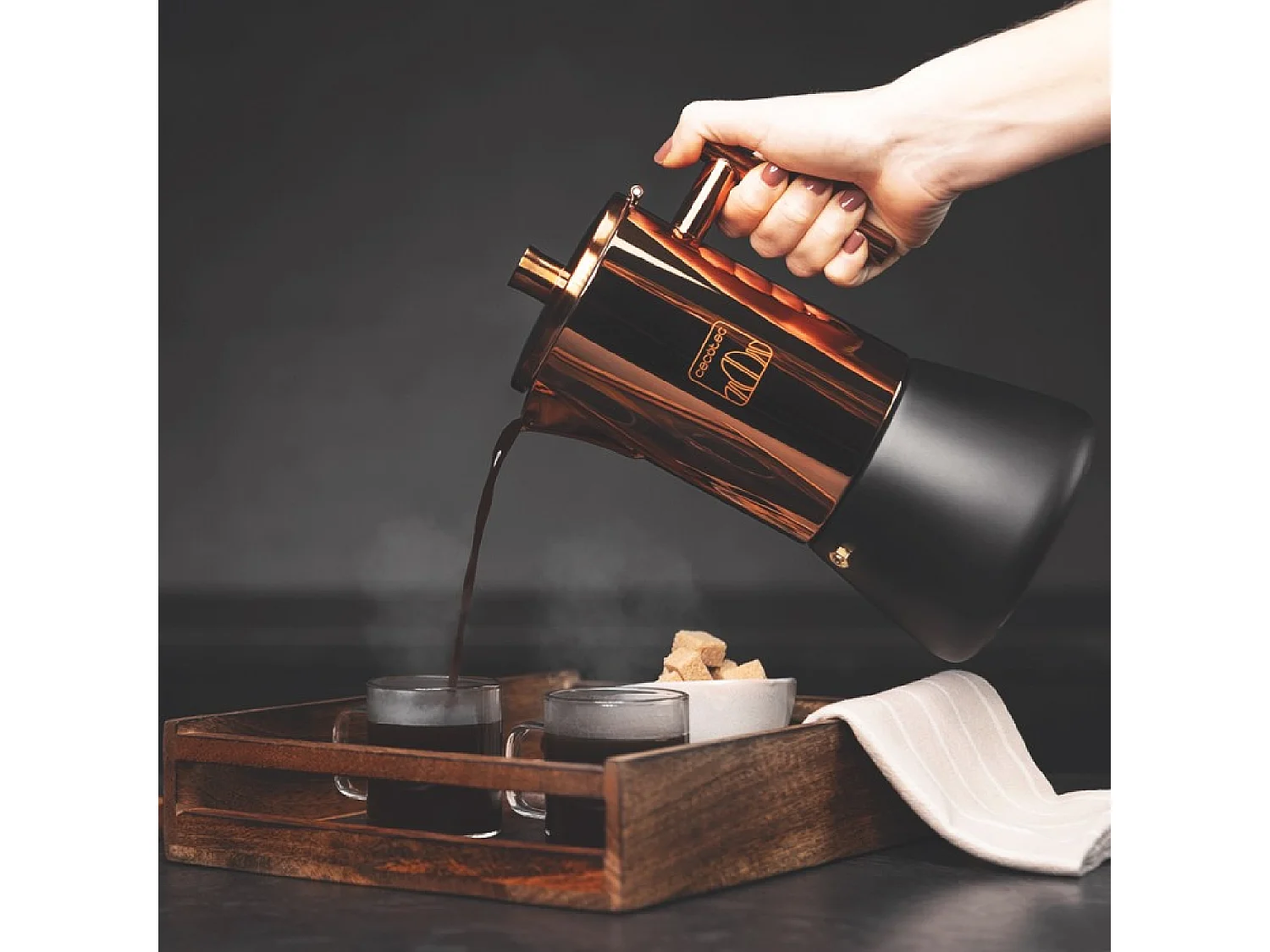 Cafetera moka de acero inoxidable Cumbia Moking 400