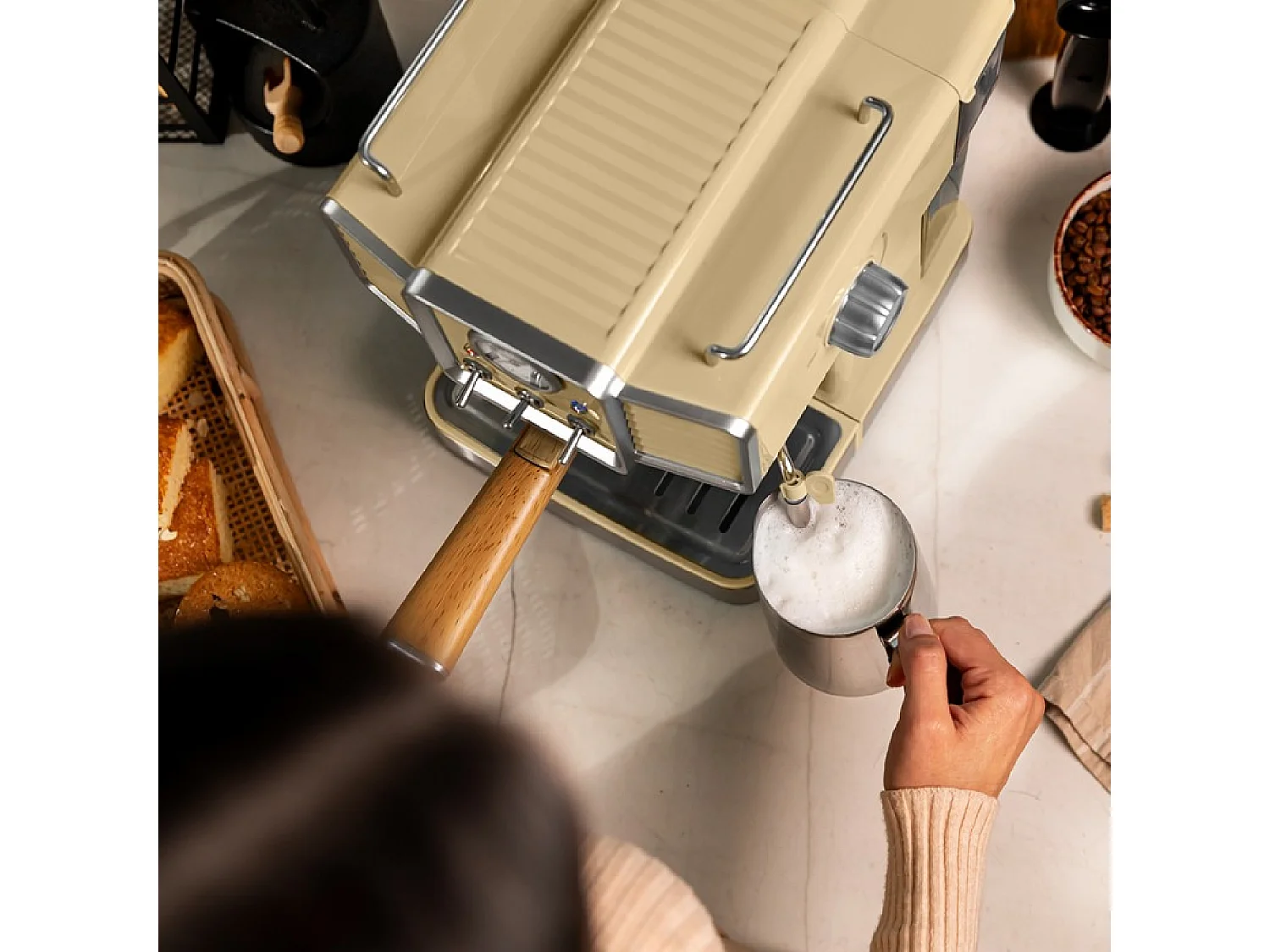 Cafetera Cecotec Power Espresso 20 Tradizionale Light 1350W 20 bar 1,5L amarillo