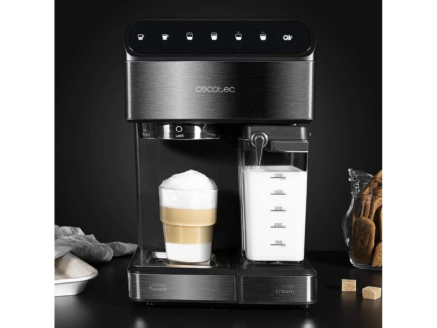 Macchina del caffè Semiautomatica Power Instant-ccino 20 Touch serie nera Cecotec