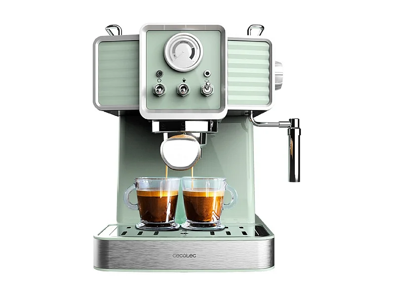 Cafetera Cecotec Power Espresso 20 Tradizionale Light 1350W 20 bar 1,5L verde
