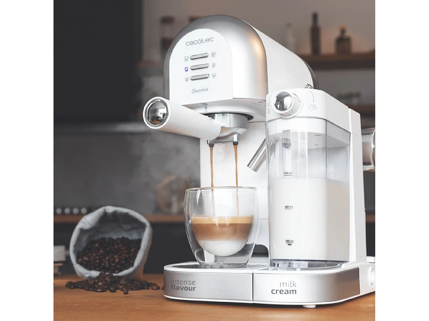 Cecotec Máquina de café semiautomática com 20 bares, thermoblock e apta para café moído e cápsulas.