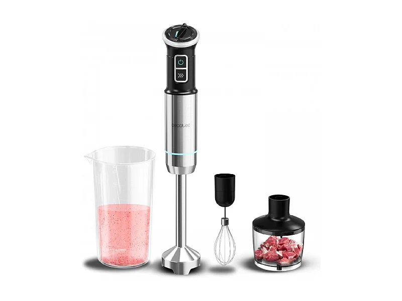 Batidora de mano Cecotec Power Neutron 1100MAX Cream&Crush 1100W con accesorios inox