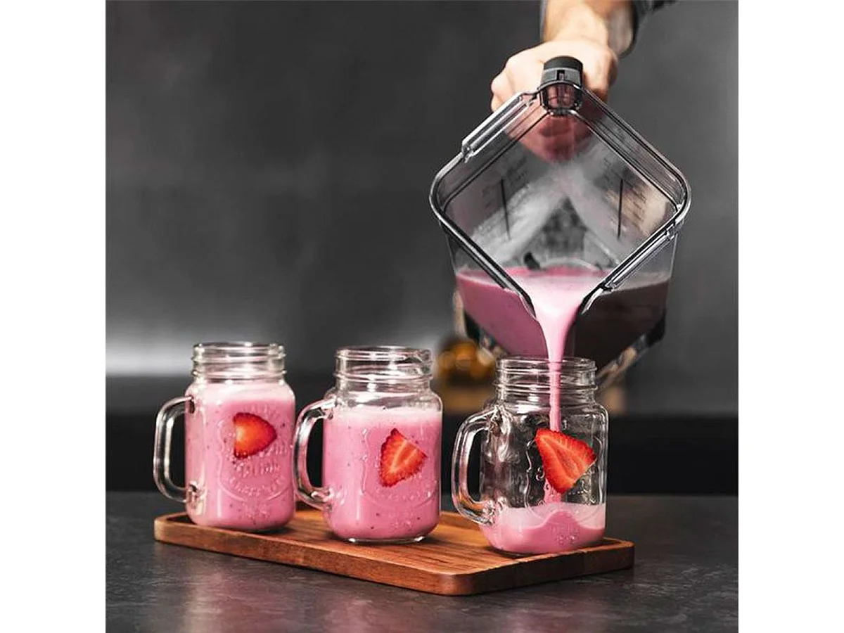 Cecotec Mixeur-blender Power Black Titanium 1000. 1000 W, Lame de 6 feuilles revêtues en titane noir, Bol en verre fondu d’1,5 L 2000 W, Nègre