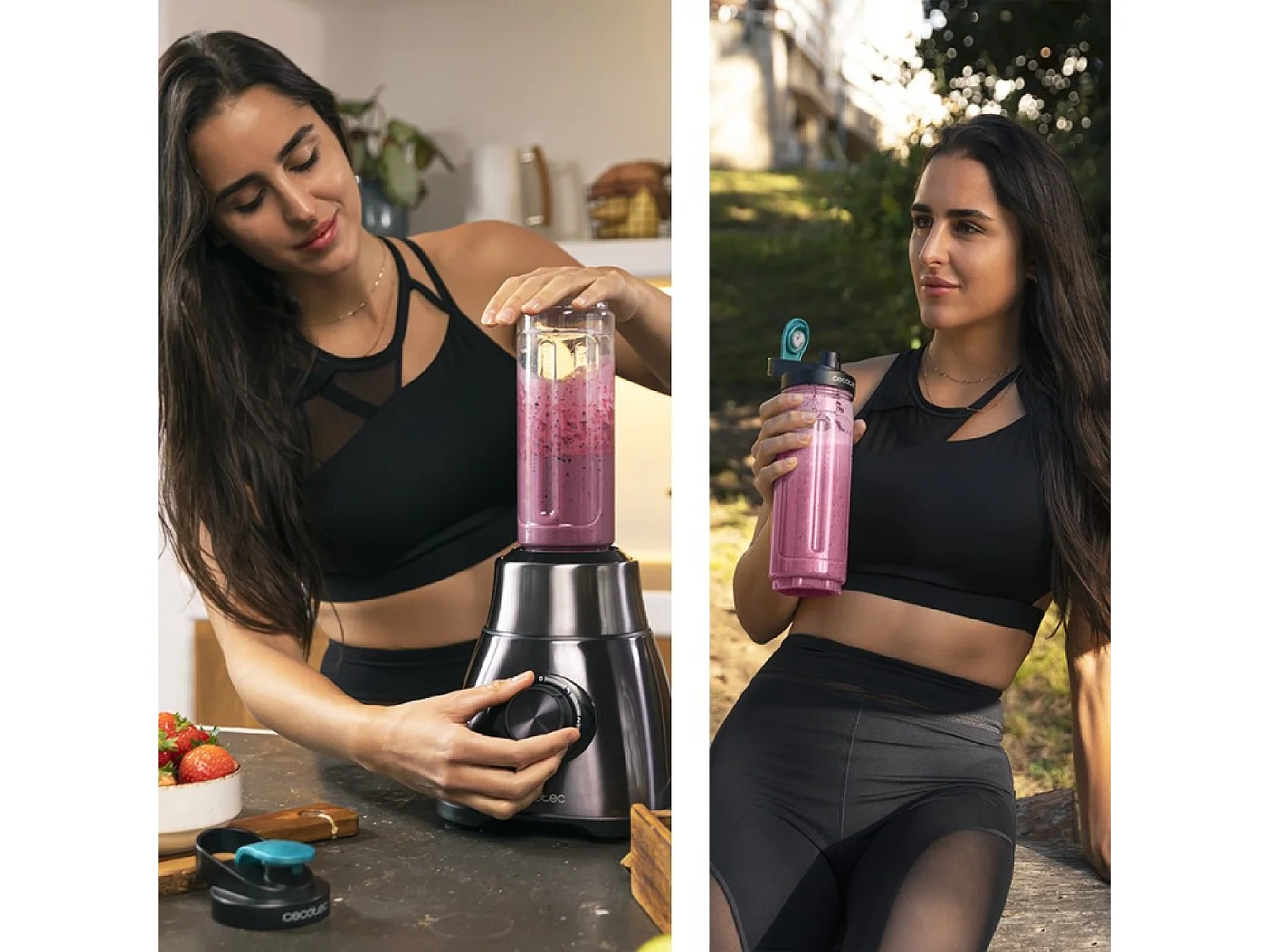 Cecotec Mixeur-blender Power Black Titanium 1800 Go de 1800 W, Noir. avec une lame de 6 feuilles revêtues en titane. Capacité de 1,8 L. 5 vitesses et vitesse turbo