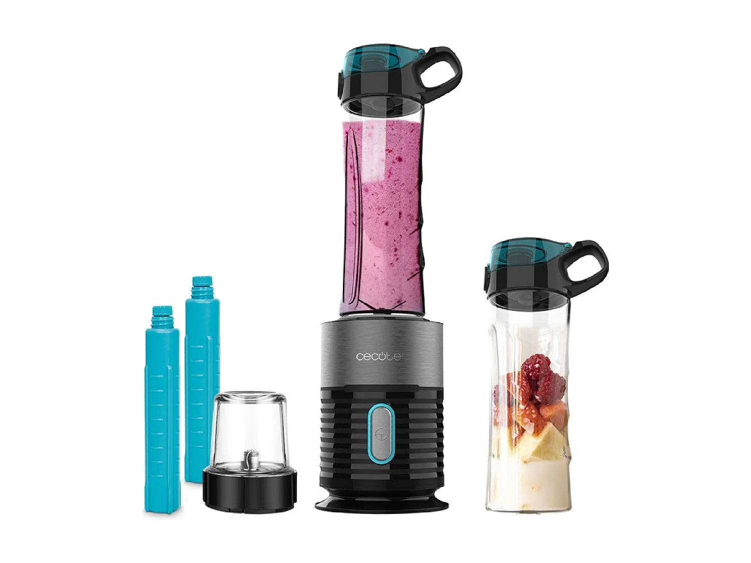 Batidora de vaso Cecotec Power Titanium 650 Fresh&Go Inox 400W especial smoothies inox