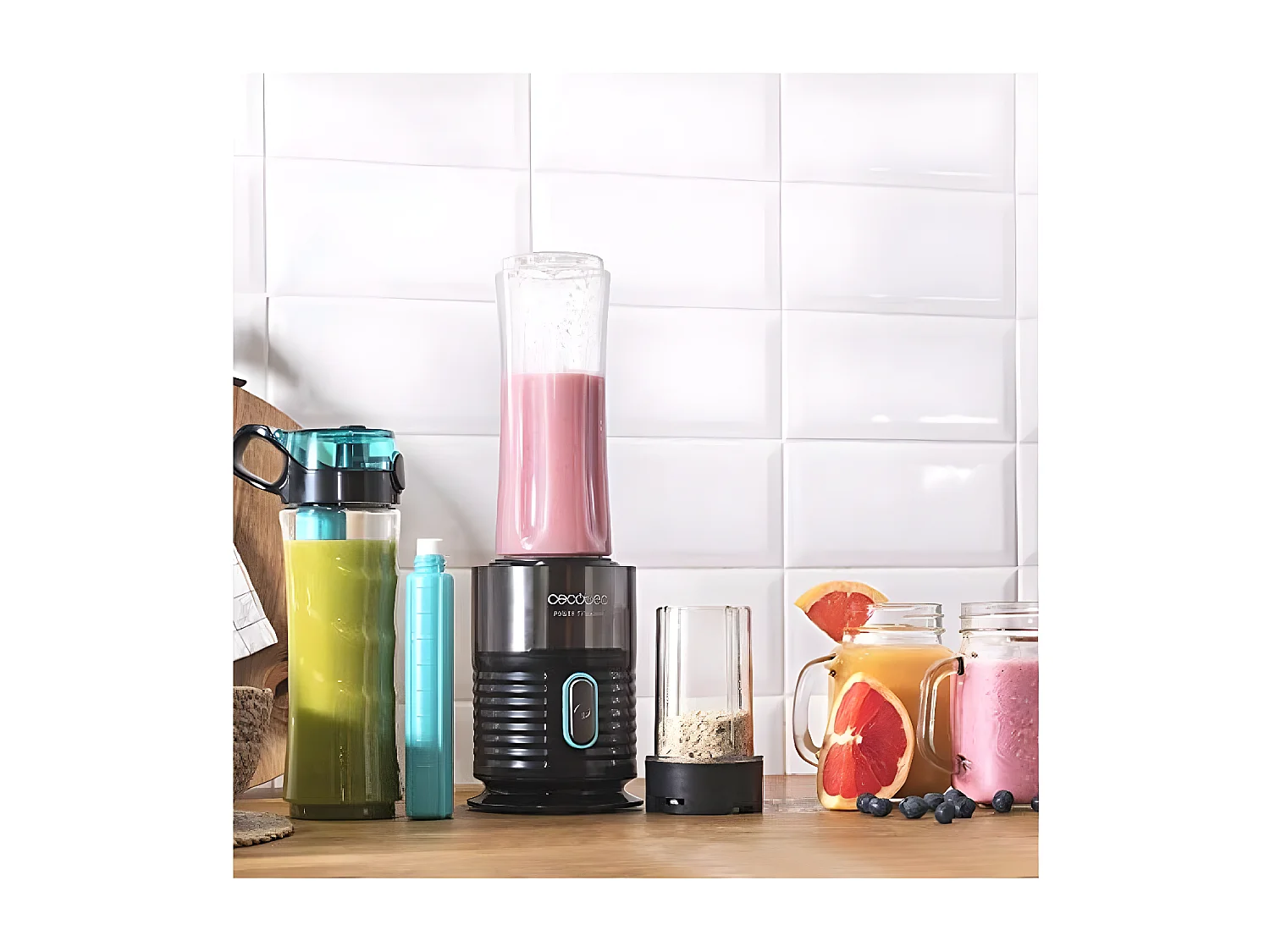 Batidora de vaso Cecotec Power Titanium 650 Fresh&Go Inox 400W especial smoothies inox