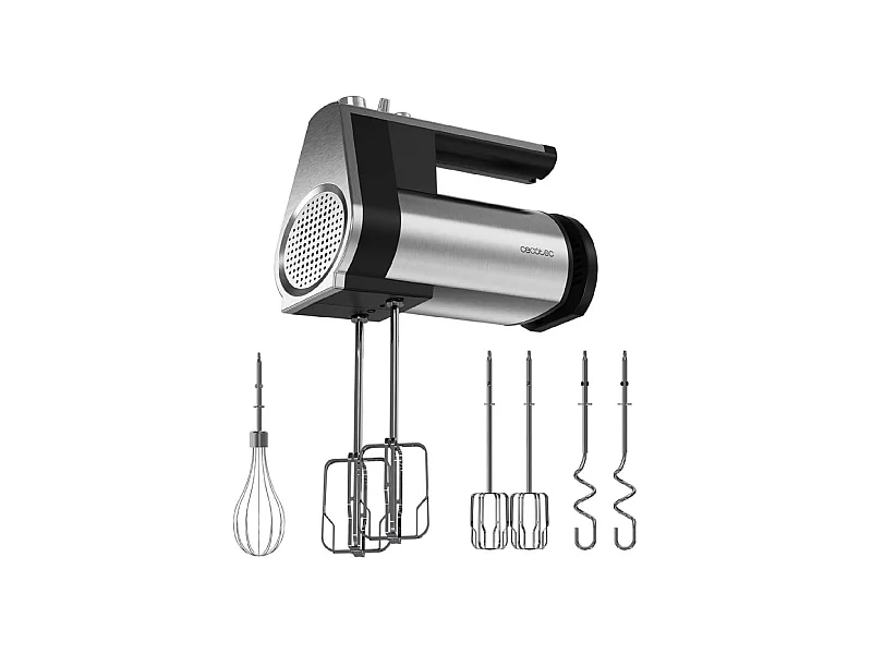 Batidora de varillas Cecotec PowerTwist 500 Full Steel 500W 5 velocidades negro/inox