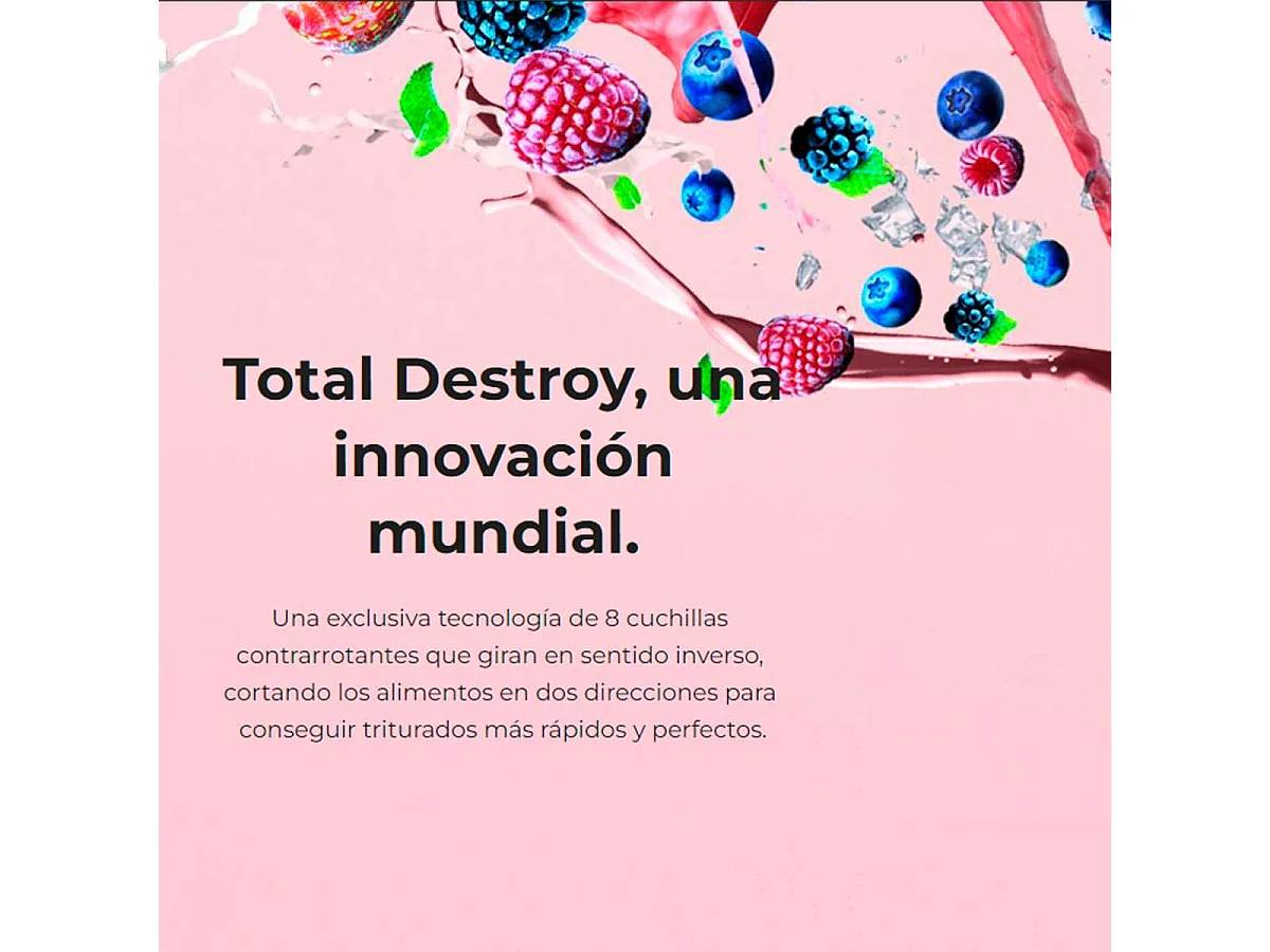 Batidora de vaso Cecotec Grand Katana 2700MAX Total Destroy W 2700W 5 velocidades inox