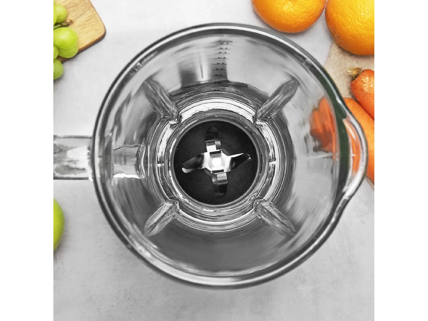 Cecotec Mixeur-blender Power Black Titanium 1000. 1000 W, Lame de 6 feuilles revêtues en titane noir, Bol en verre fondu d’1,5 L 1500 W, Nègre