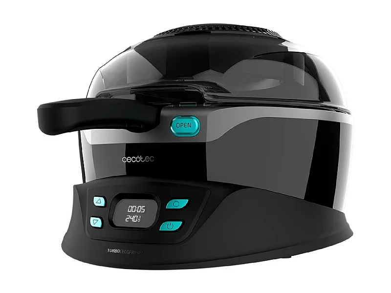 Freidora de aire Cecotec TurboCecofry 4D Healthy 1350W 3,5L 8 modos de cocinado con accesorios negro