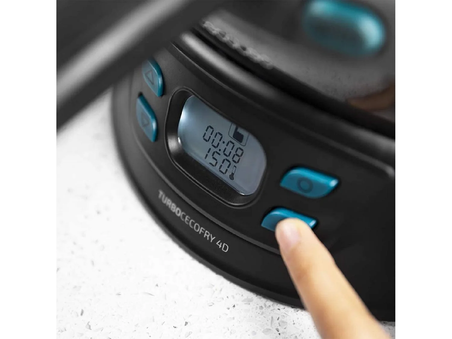 Freidora de aire Cecotec TurboCecofry 4D Healthy 1350W 3,5L 8 modos de cocinado con accesorios negro